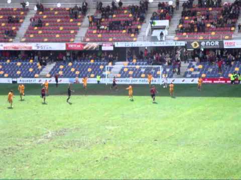Gol anulado al Pontevedra contra el Universidad de Las Palmas.