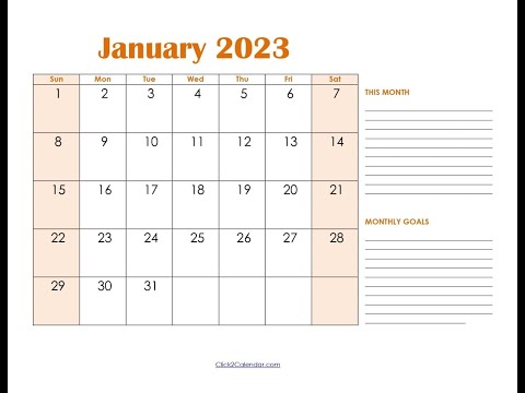 January 2023 printable calendar with holidays| Printable calendar
