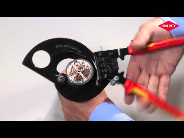 Video Teaser für KNIPEX Kabelschneider (Ratschenprinzip) (95 36 280)