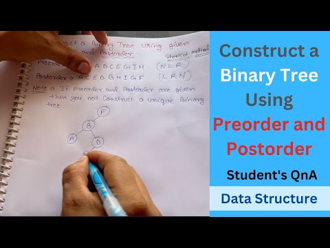 Student s demand question Construct a Binary Tree Using Preorder and Postorder in Data Structure
