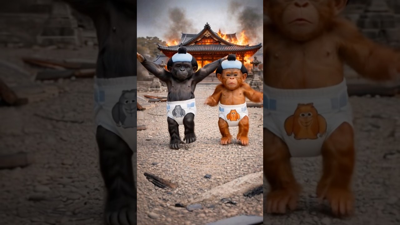 ゴリラとオランウータンの本能寺の変ダンス #本能寺の変ダンス #ゴリラ #オランウータン #klingai #monkeydance