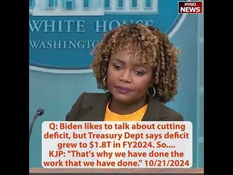 Q: 'Did you work at a McDonald's!?' Deficit grew to $1.8T in FY2024; Kamala differing Biden?