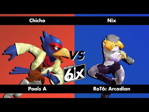 ROT6 Arcadian Pools A - Chicho (Falco) vs Nix (Sheik) Melee Singles
