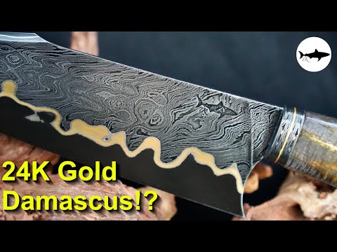 Forging a 🌟Gold🌟 Damascus Chef Knife!