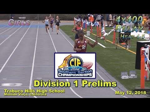 2018 TF - CIF-ss Prelims (D1) - 4x400 (Girls, Heats 4-5 [of 5])