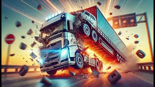 Download lagu Double Flatbed Trailer Truck vs speedbumps Busses vs speedbumps  Beamng drive 329 mp3