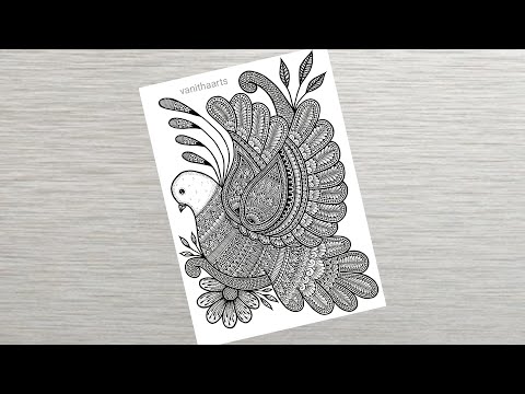 How to draw Mandala for Beginners Birds house mandala art Birds drawing stepbystep doodle art