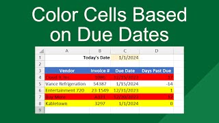 Color Cells based on Due Dates in Excel
