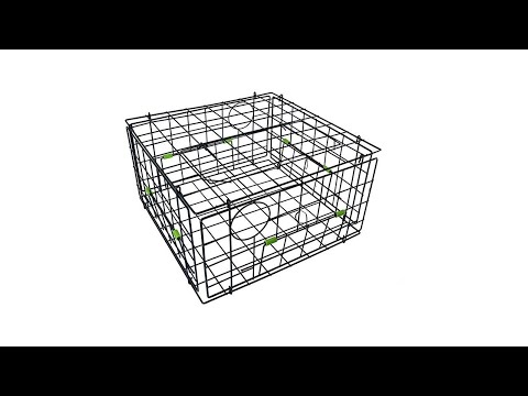 FTCDLX Crab Trap Fold-Up Square DLX, Blue, 24"