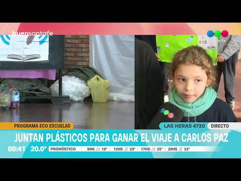 Día de pesaje de plásticos en la escuela "Sargento Cabral" que compite por el viaje a Carlos Paz
