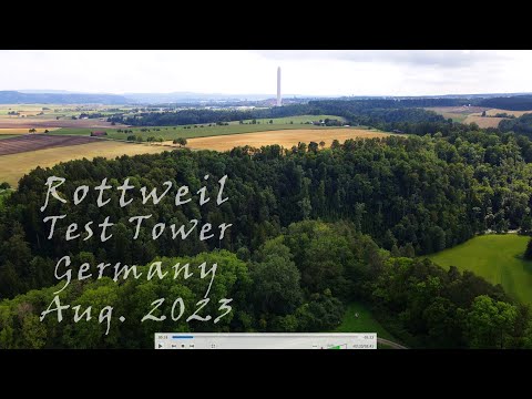 4K Bird's view of Rottweil Test Tower, Germany