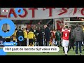 Vuurwerk op het veld en spelers bekogeld bij MVV-Roda