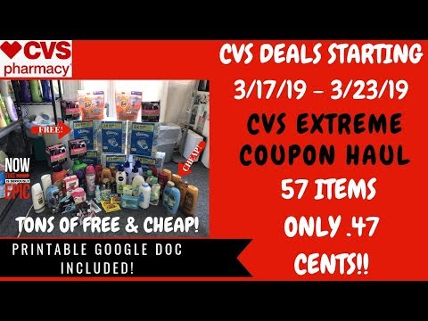 CVS Extreme Coupon Haul Deals Starting 3/17/19~57 Items Only .47 Cents Each~Lots of FREE & CHEAP😊