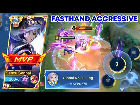 LING FASTHAND SUPER AGGRESSIVE ON POINT • TOP GLOBAL LING GAMEPLAY Mobile Legends