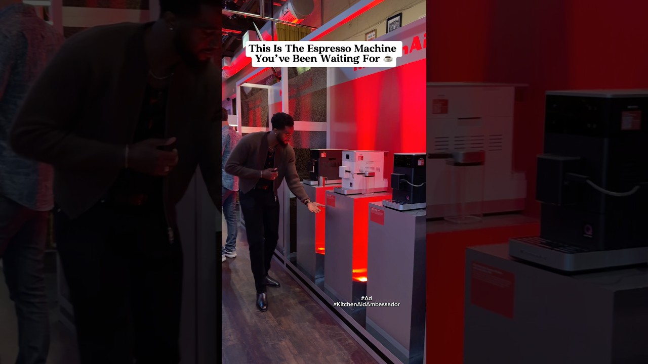 I got an exclusive first look at the KitchenAid Fully Automatic Espresso Machine with Iced Coffee!