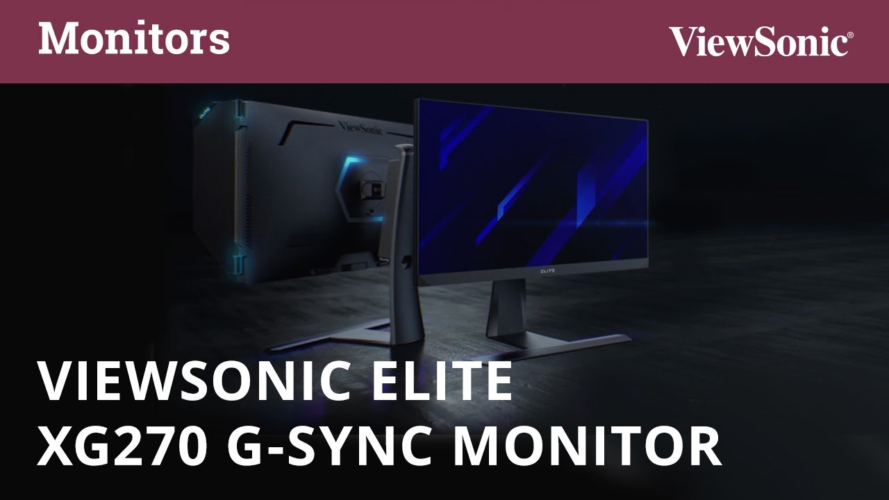 Viewsonic Elite XG270 Gaming Monitor, 27" FHD IPS Display, 240Hz Refresh Rate, 1ms (GtG) Response Time, PureXP Motion Blur Reduction, G-Sync Technology, Built-in USB Hub, Black | VS17961