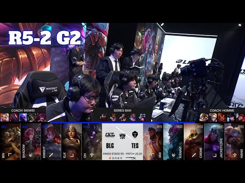 TES vs BLG - Game 2 | Day 9 LoL Worlds 2025 Swiss Stage | Top Esports vs Bilibili Gaming G2 full