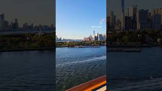 View of New York from Brooklyn Cruise Terminal aboard MSC Meraviglia. #shorts
