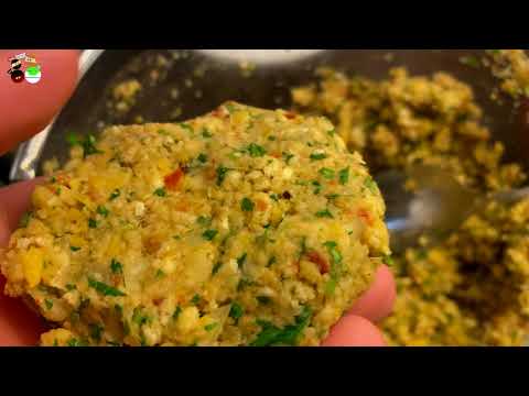 easy recipe: spicy vegetarian burger (chickpeas). Magimix 4200 XL recipe