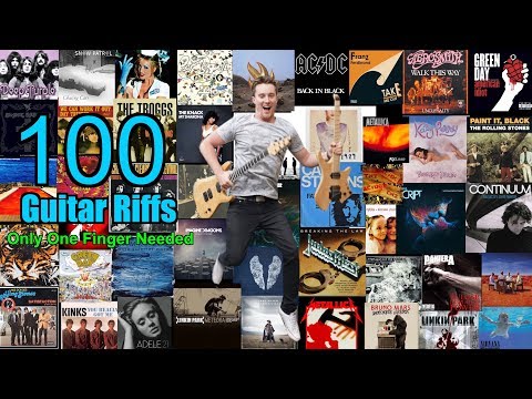 🎸 100 Classic Riffs! Only ONE Finger Needed! PDF with all TABs in description