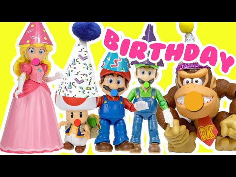 The Super Mario Bros Movie Princess Peach Birthday Party Surprise with Luigi, Toad, Bowser