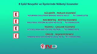 (NEVŞEHİR) 8 EYLÜL NÖBETÇİ ECZANELER