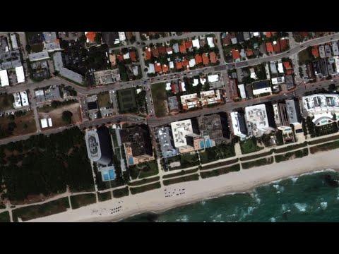 View from air shows destruction at condo collapse