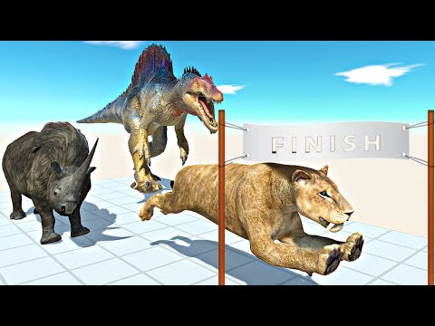 Carnivore Dinosaurs vs Prehistoric Mammals Race Through Blocks - Animal Revolt Battle Simulator