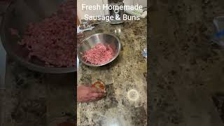 Homemade Fresh Buns & Sausage Full #kurtshomliv #foodies #homemadesausage #homemadebread