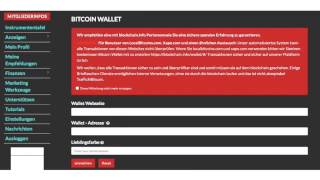 Bitcoin-Geldborsefenster