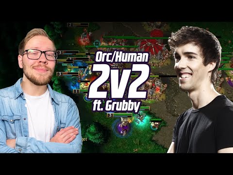 Orc/Human Warcraft3 2v2 | AoE2 meets WC3 ft. Grubby