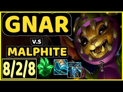 GNAR vs MALPHITE - 8/2/8 KDA TOP CHALLENGER GAMEPLAY - KR