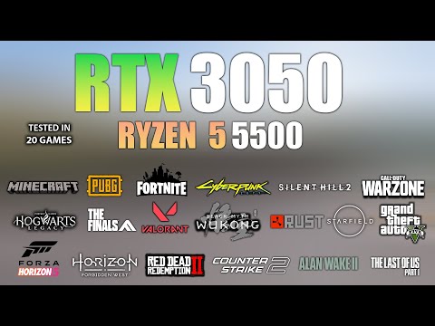 RTX 3050 + Ryzen 5 5500 : Test in 20 Games - RTX 3050 Gaming test