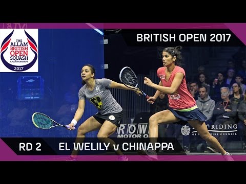 Squash: El Welily v Chinappa - British Open 2017 Rd 2 Highlights