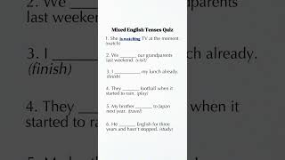 English Tenses Quiz Challenge | Test Your Grammar Skills With Mixed Tenses Practice Today!
