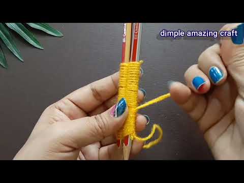 Super Easy Woolen Flower Making Ideas With pencil |🌻DIY | Hand Embroidery | Amazing Woolen Flower