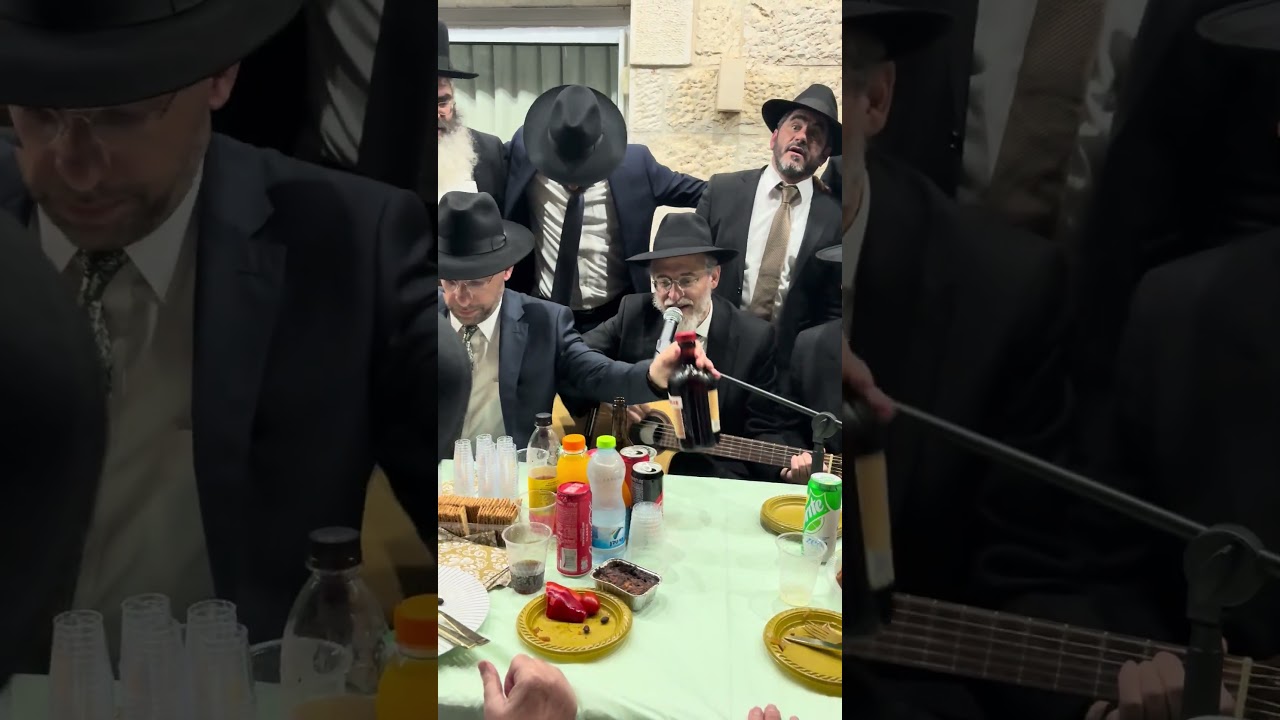 ופרוש עלינו סוכת שלומך – שמחת בית השואבה בסוכתו של נשיא דרשו הגר״ד הופשטטר יחד עם ר׳ הלל פלאי