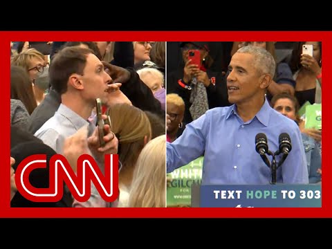 See Obama's response when heckler interrupts his speech