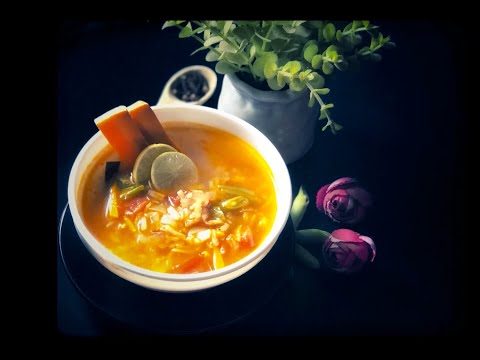 How To Make Vegetable Lemon Rice Soup For Weight Loss | Healthy Veg Soup | Rice Soup Recipe