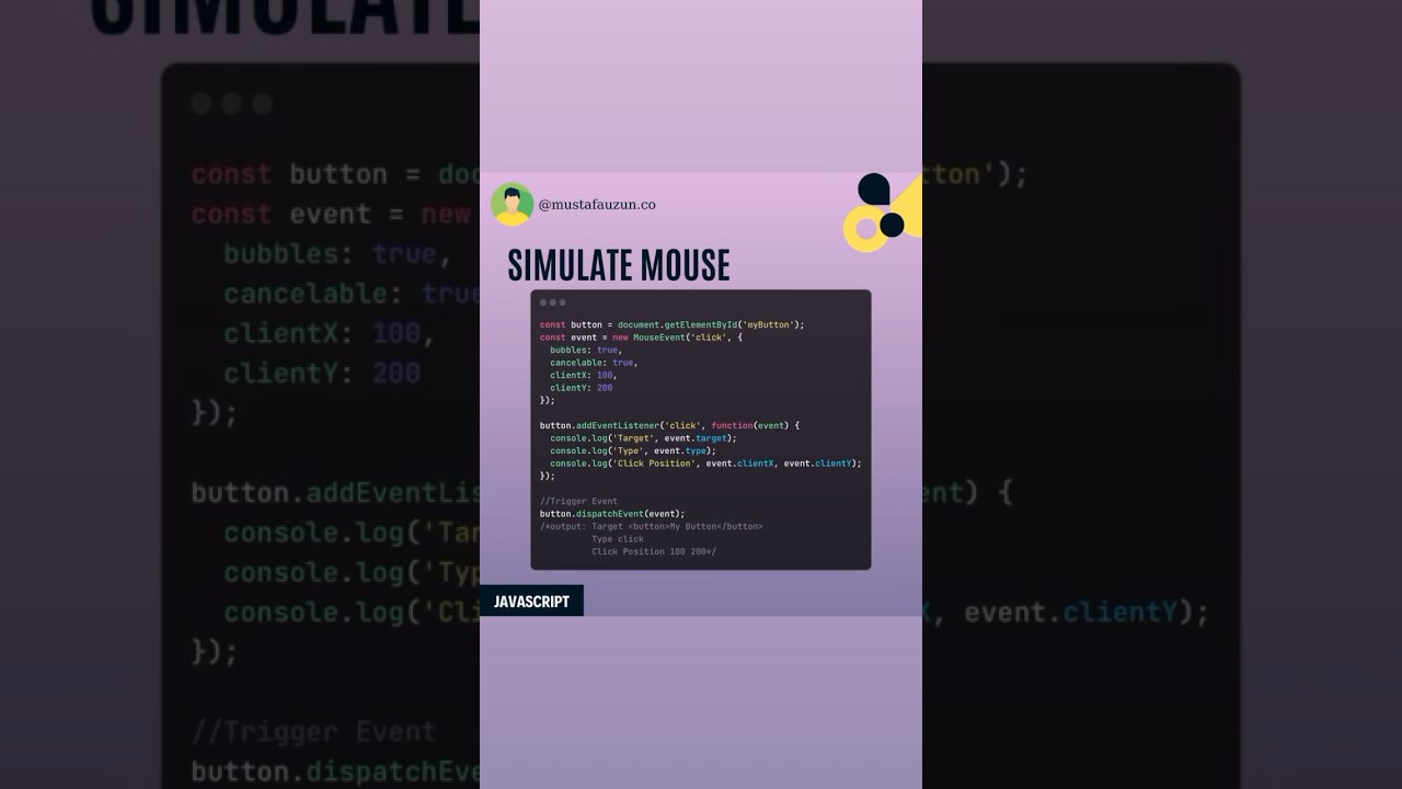 Javascript, Simulate Mouse #javascript
