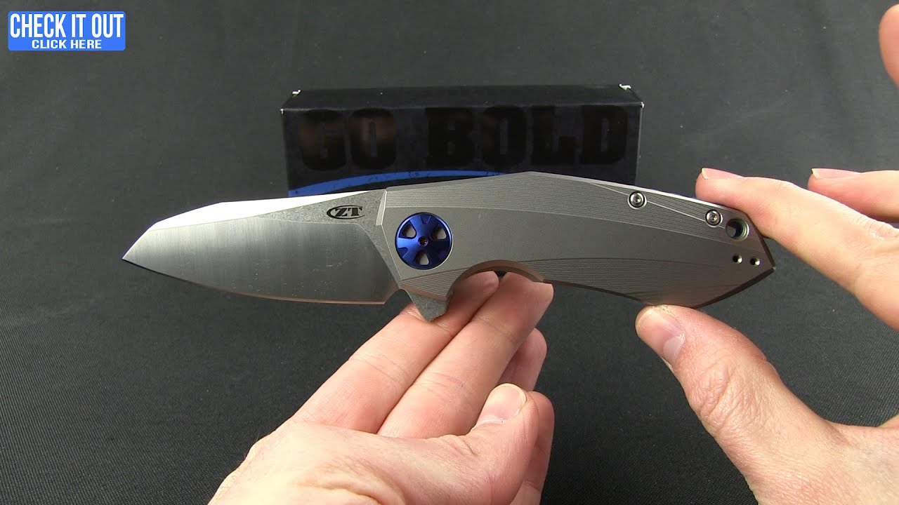 Zero Tolerance 0456 Flipper Knife Titanium (3.25" SW/Satin) ZT
