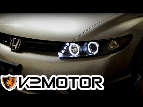 K2 MOTOR INSTALLATION VIDEO: 2006-2011 HONDA CIVIC 2 DOOR PROJECTOR HEAD LIGHTS
