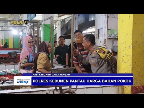 POLRES KEBUMEN PANTAU HARGA BAHAN POKOK DI PASAR TUMENGGUNGAN JELANG RAMADAN 1446 H
