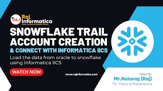 Connect Snowflake with Informatica cloud (IICS) - Snowflake Trial account Creation -  RajInformatica