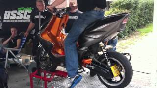 preview picture of video 'Yamaha Aerox Testbank Lemerlerveld 7.1PK 2011'