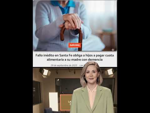 Fallo inédito en Santa Fe obliga a hijos a pagar cuota alimentaria a su madre.