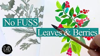 The ULTIMATE GUIDE to Painting Watercolor Leaves for Christmas — Loose & Easy Step by Step Tutorial