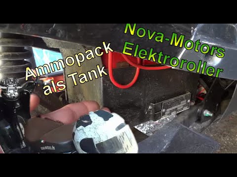 Nova-Motors Elektroroller - Ammopack als Tank (Akkus auf Alaun umrüsten)