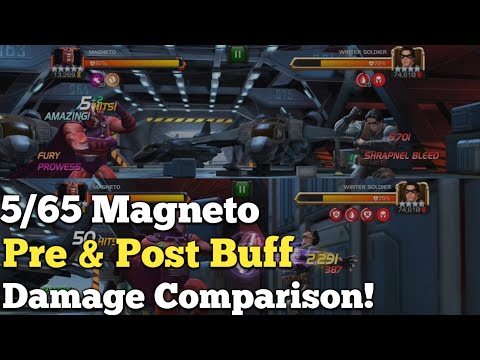 Pre & Post Buff 5/65 Magneto Damage Comparison! | Marvel Contest Of Champions