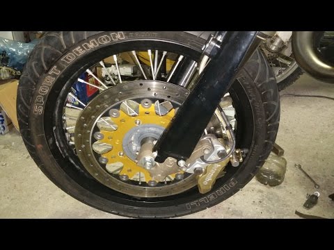 How to fit 320mm Brembo brake disc on Husqvarna 125